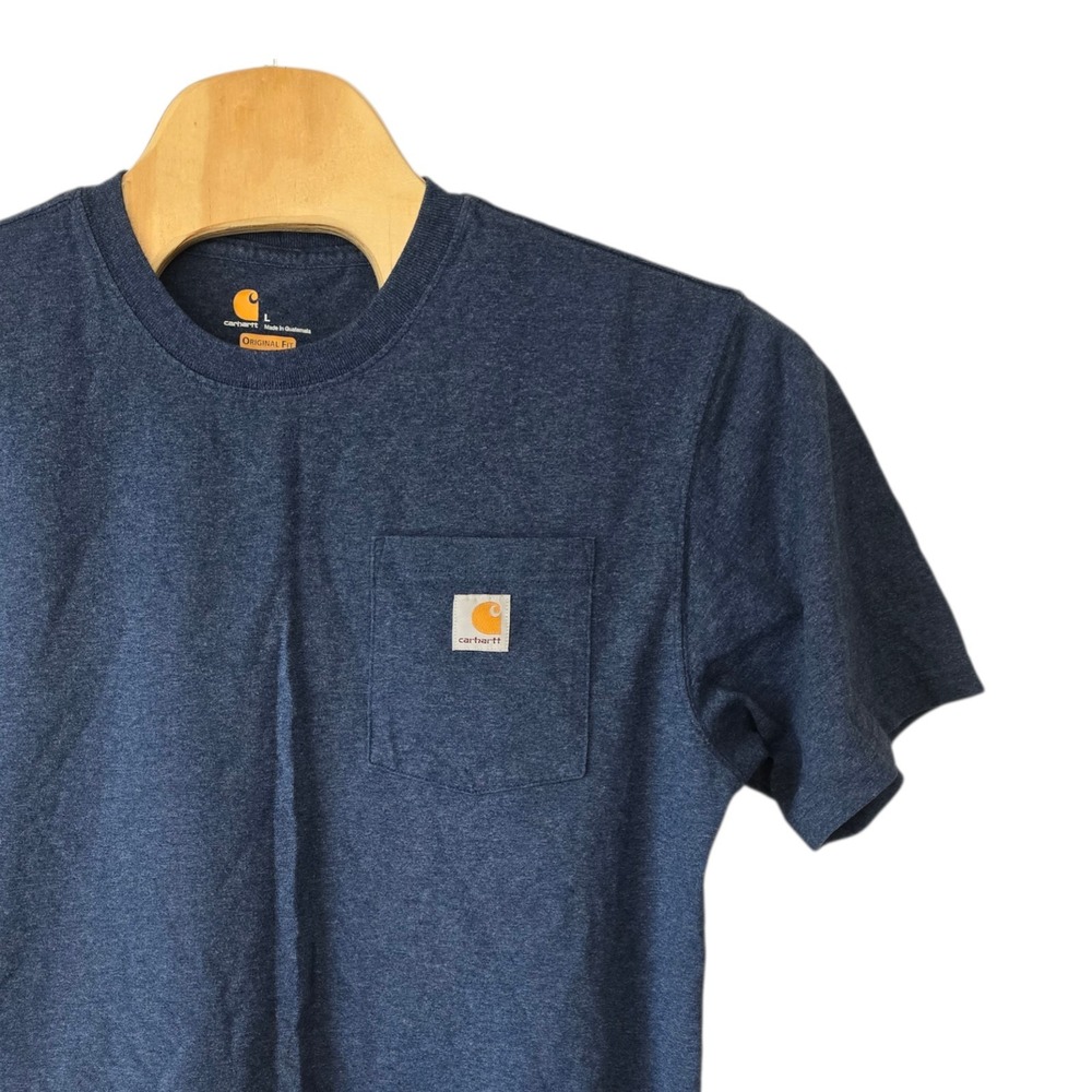 Carhartt‎ K87 Mens Original Fit Workwear Pocket T-Shirt Heather Blue Large L